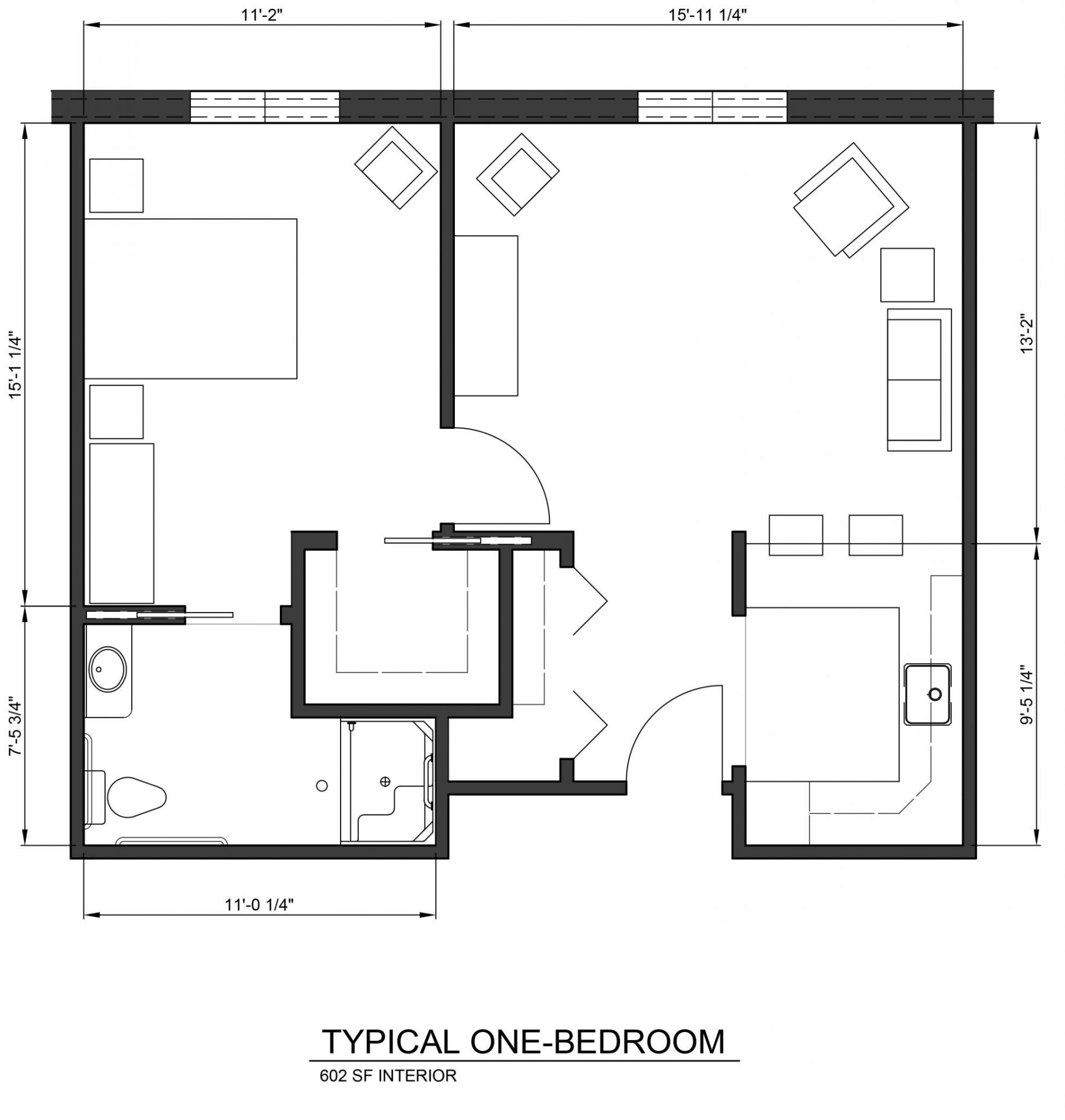 Typical One Bedroom